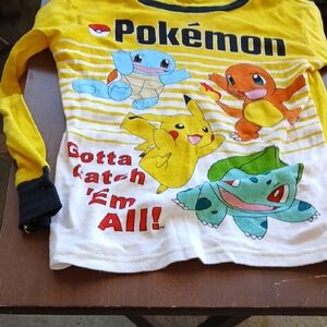 Yellow and White Long Sleeve Kids Tee